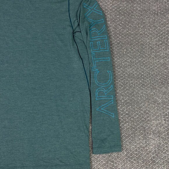 Arc'teryx Cormac Shirt Men's Large Green Performance Long Sleeve Crew Neck - Picture 2 of 8